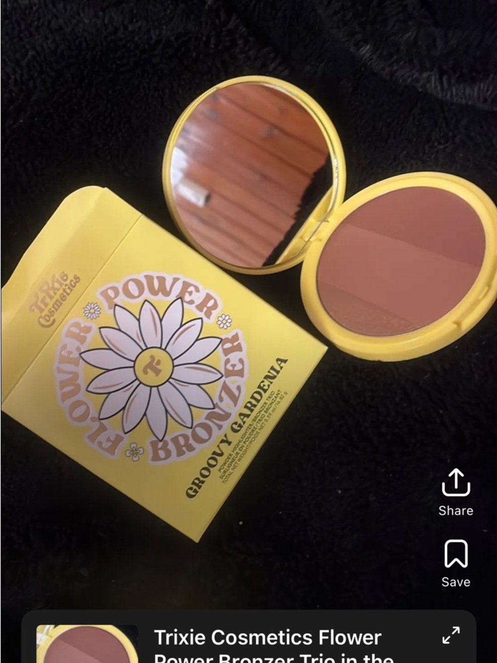 Trixie Cosmetics Bronzer Trio in Yellow Compact with Rose-Toned Shades